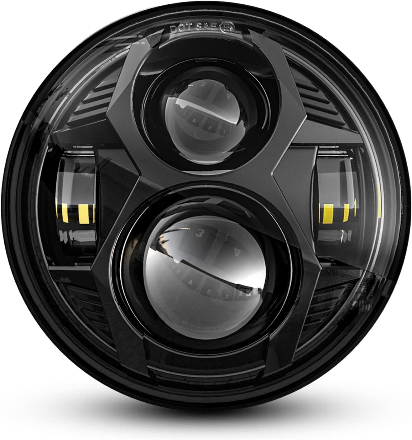 Goolight 51W 5-3/4 5.75 inch Motorcycles LED Headlight with EMC Compatible with Iron 883 Dyna Street Bob Super Wide  Low Rider Night Rod Train Softail Deuce Custom Sportster,Black