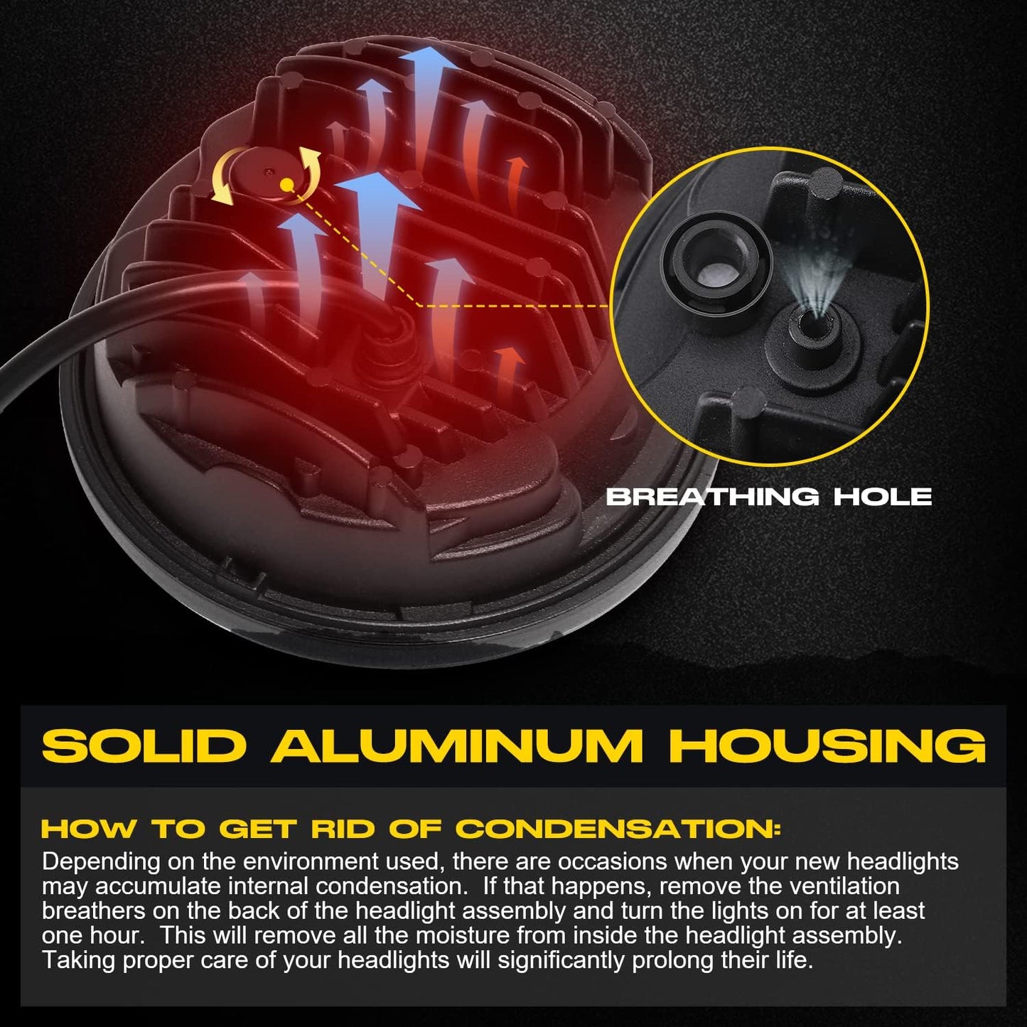 Goolight 51W 5-3/4 5.75 inch Motorcycles LED Headlight with EMC Compatible with Iron 883 Dyna Street Bob Super Wide  Low Rider Night Rod Train Softail Deuce Custom Sportster,Black